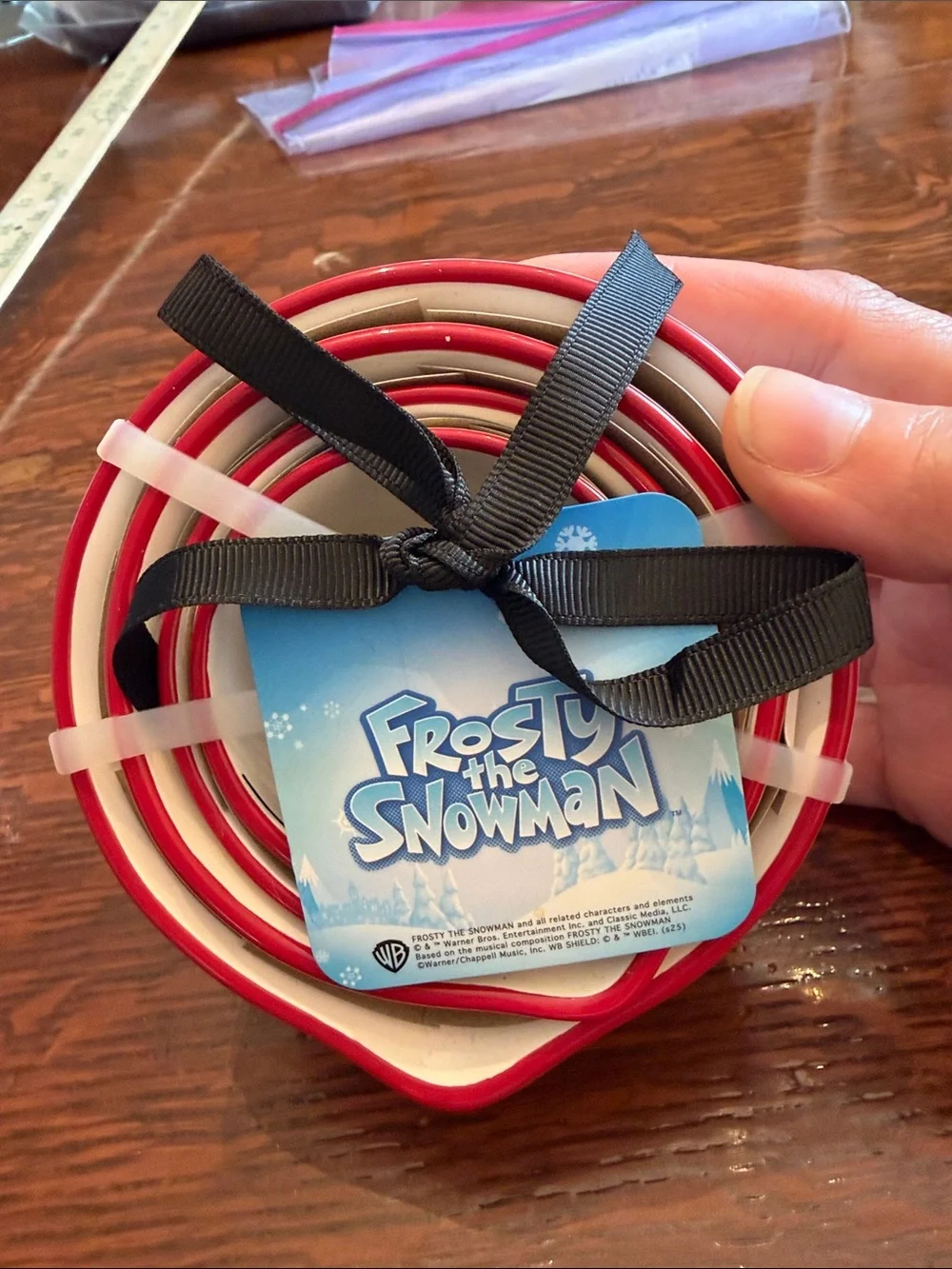 NEW Rae Dunn Winter Christmas Frosty the Snowman Nesting Measuring Cups Set of 4